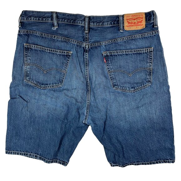 Levi's 569 Jean Shorts Jorts Blue Size 44 Medium Wash Denim High Rise Pockets - Picture 2 of 13